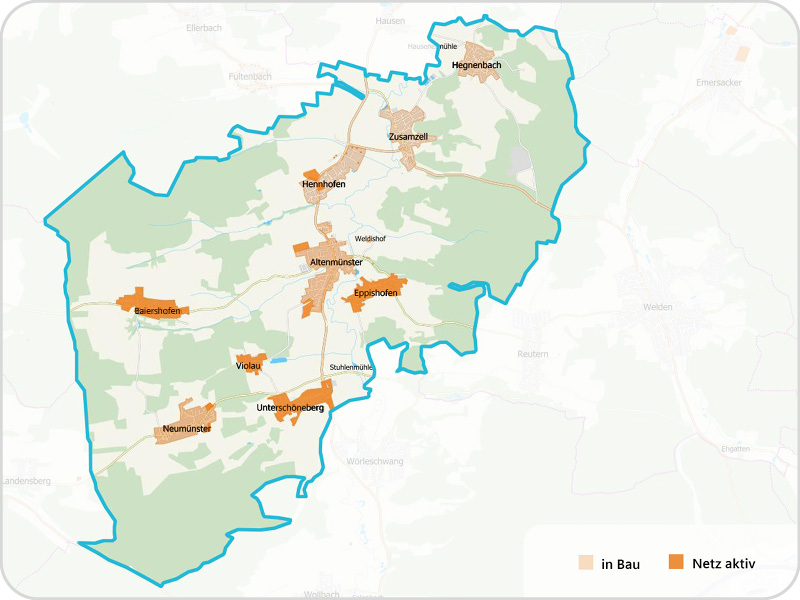 Gebietsübersicht der Gemeinde Altenmünster